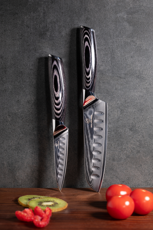 Damast-Santoku-Messer-Damastmesser-Santokumesser-Damast-Küchenmesser-Damastchefmesser-Scharfes-Küchenmesser-LH